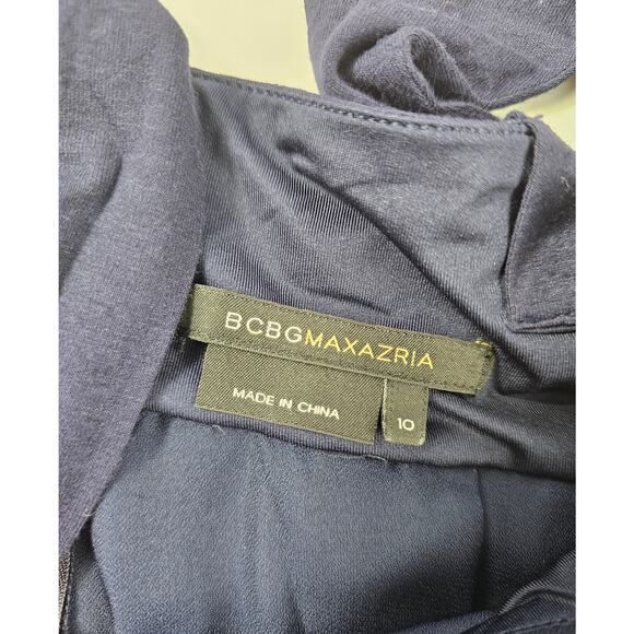 BCBG Blue Ruched Square Neck Midi Dress US size 4-6 - Picture 4 of 7